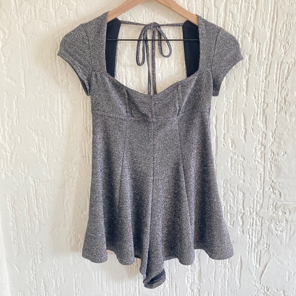 Urban Outfitters Gray Shimmery Sparkly Romper Size XS